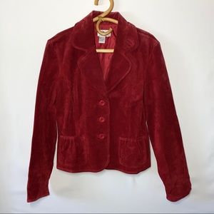 100% Leather Red Suede Jacket